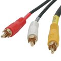 Cmple CMPLE 331-N 3-RCA Composite Video Audio A-V AV Cable GOLD- 3 ft 331-N